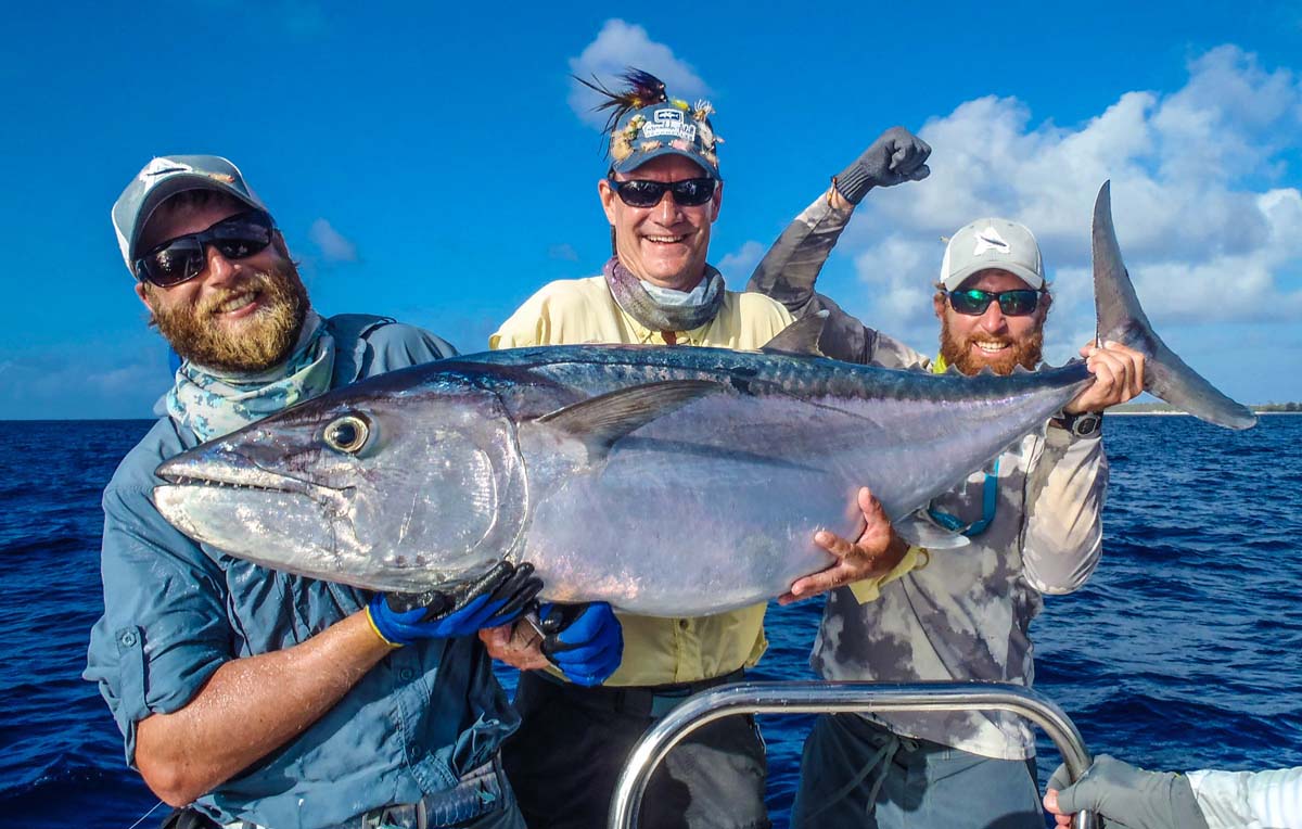 Dogtooth tuna caught on a fly at Alphonse Island