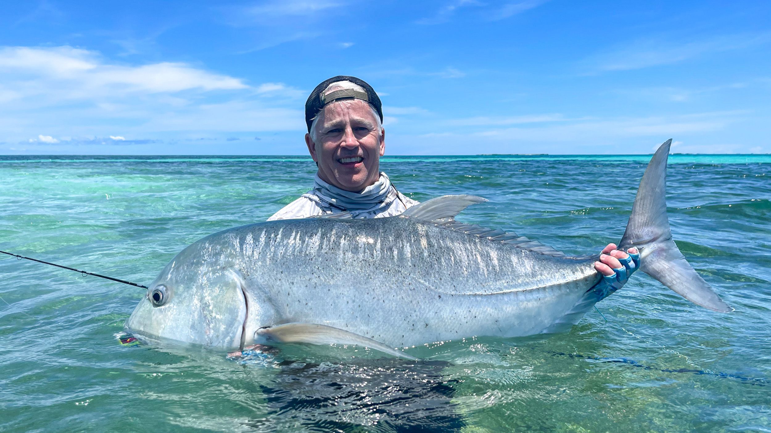 Giant trevally fish saltwater fly fishing