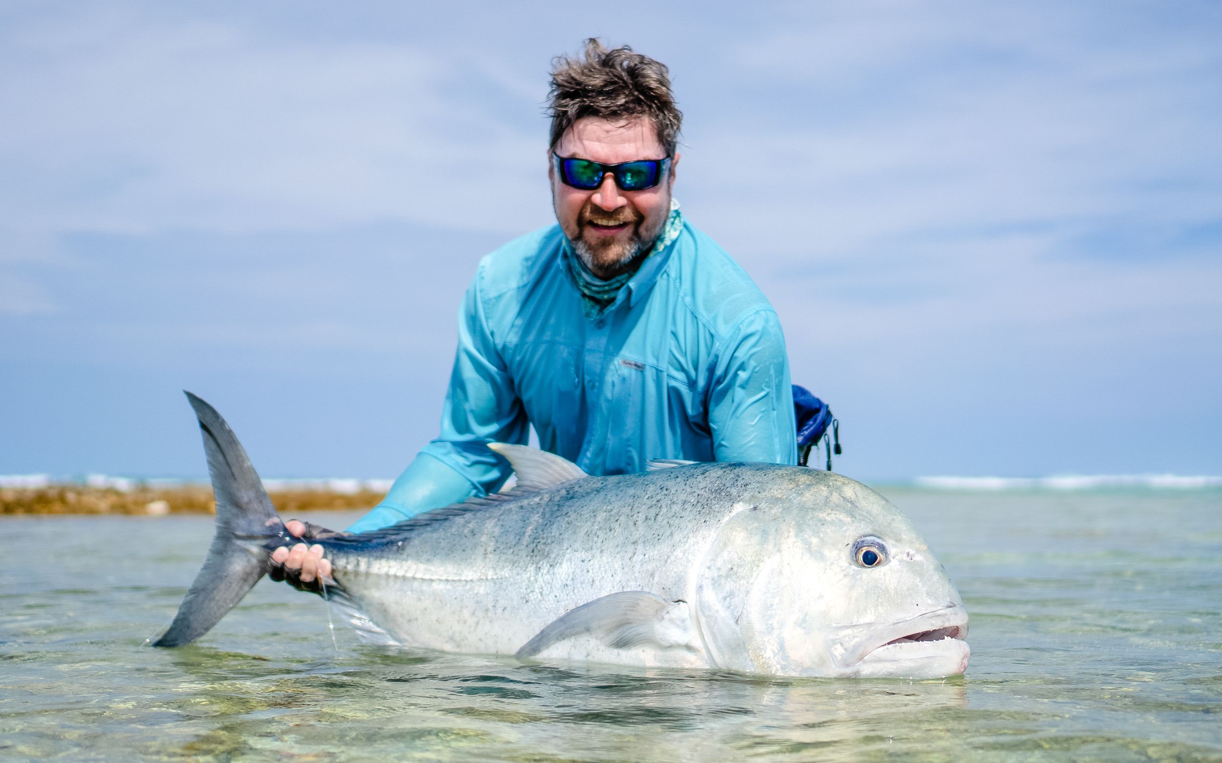 Giant trevally fish saltwater fly fishing